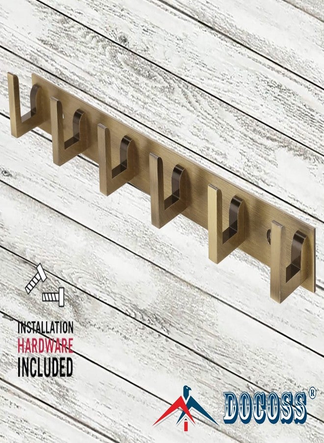 DOCOSS Metal Extra Long 40 cm Antique Brass Wall Hooks for Hanging Cloth and Towel Hangers for Wall,Door Hangers,Hook Rail (Pack of 2, Antique) - Image 4